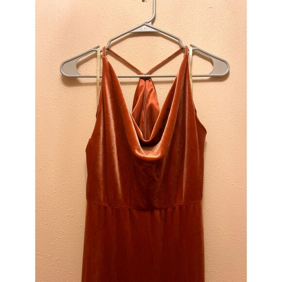 Jenny Yoo Sullivan Dress English Rose Stretch Velvet Gown - NWT Size 8 - Picture 3 of 7